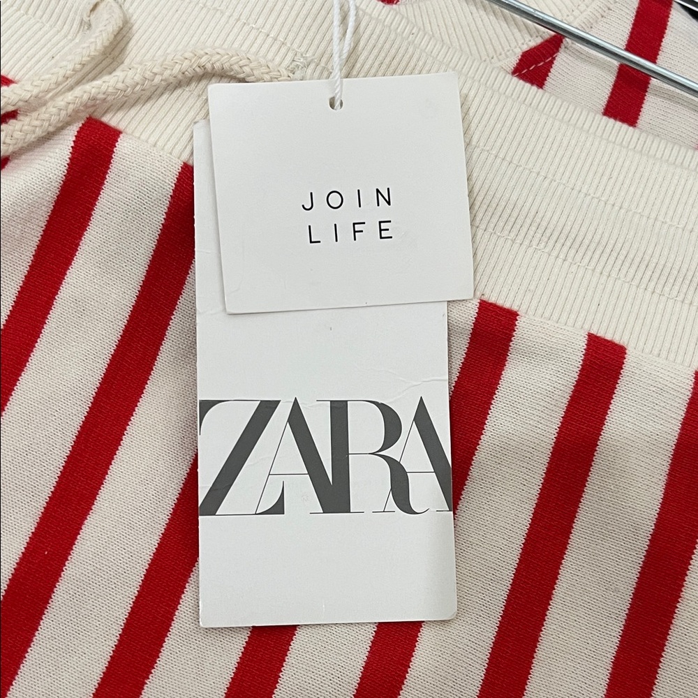 Zara Women’s Red & White Striped Skirt Set (Top-Medium/Skirt-Large) - Picture 13 of 16